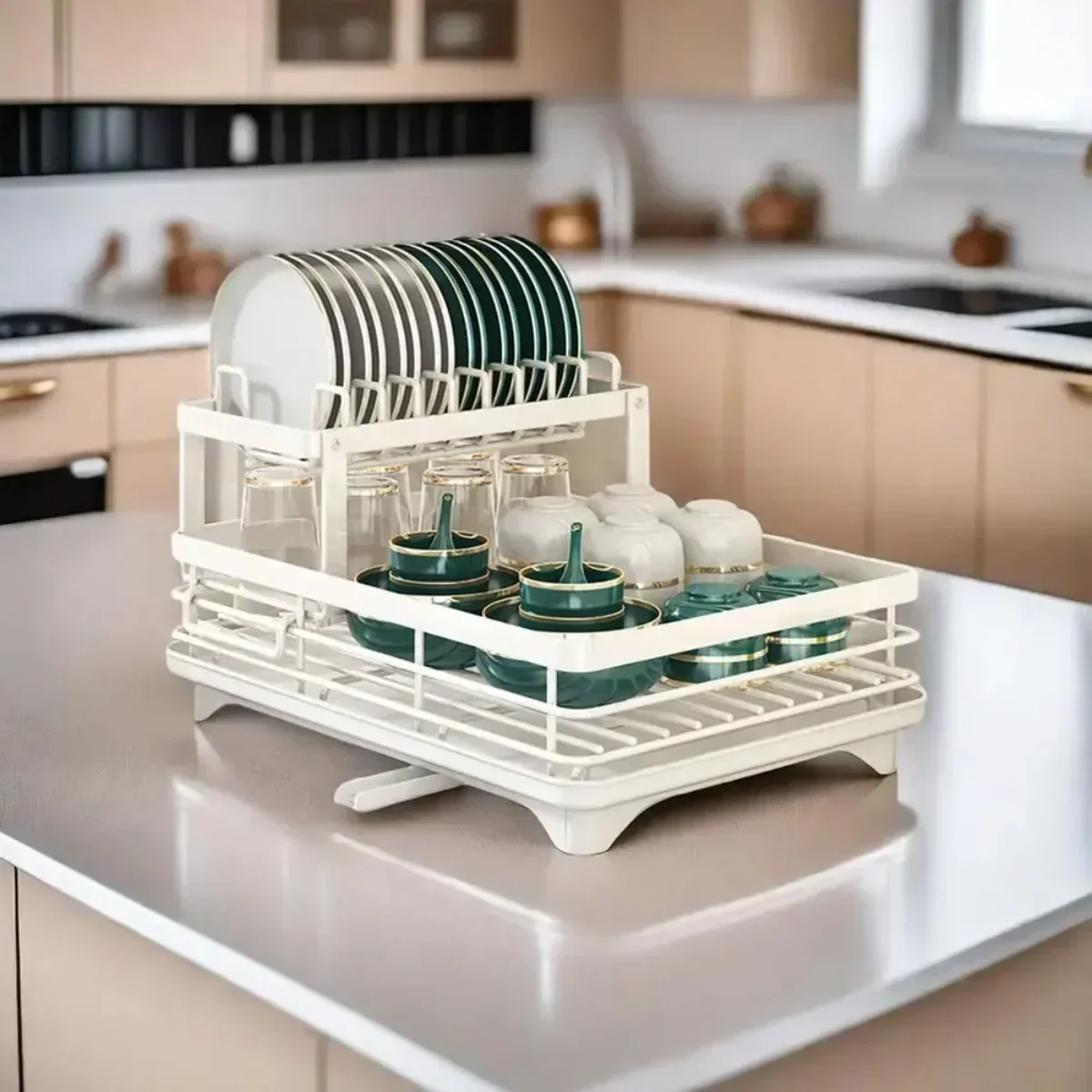 Home Cooking Delivery - Double Layer Bowl Rack Adjustable Space