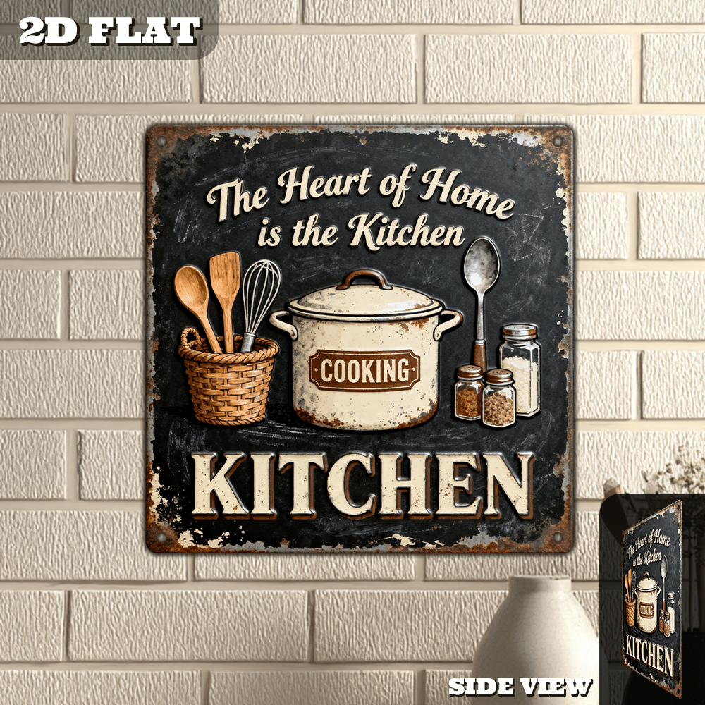 Home Cooking Delivery - Vintage Metal Kitchen Wall Decor Sign