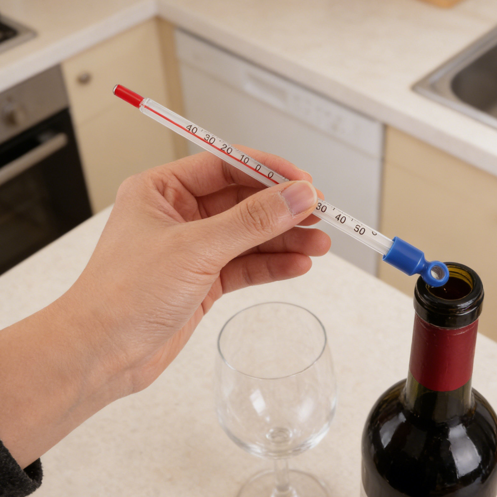 Glass Wine Thermometer Easy Re - Home Cooking Reading reseña y precio