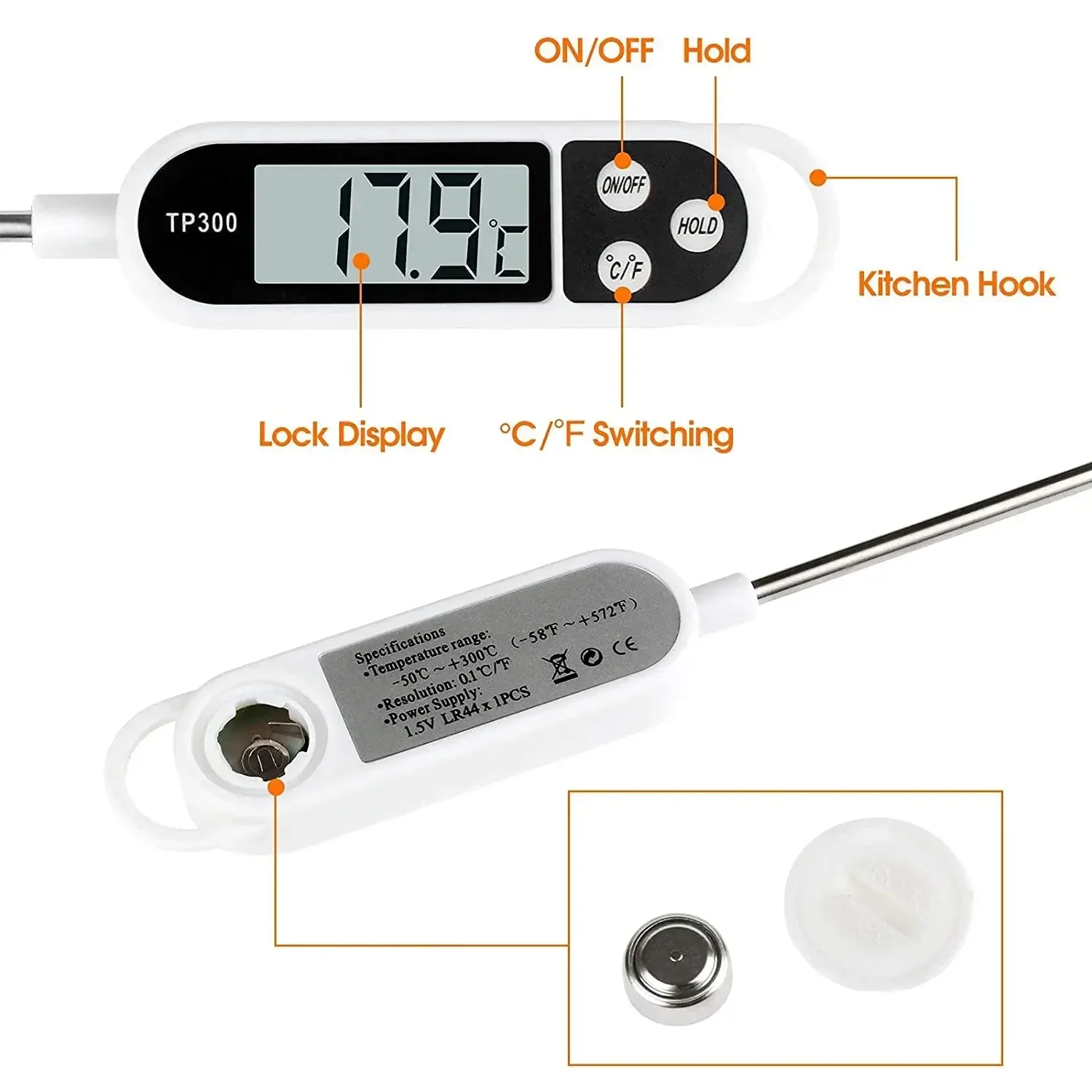 Stainless Steel Food Thermomet - Home Cooking Reading reseña y precio