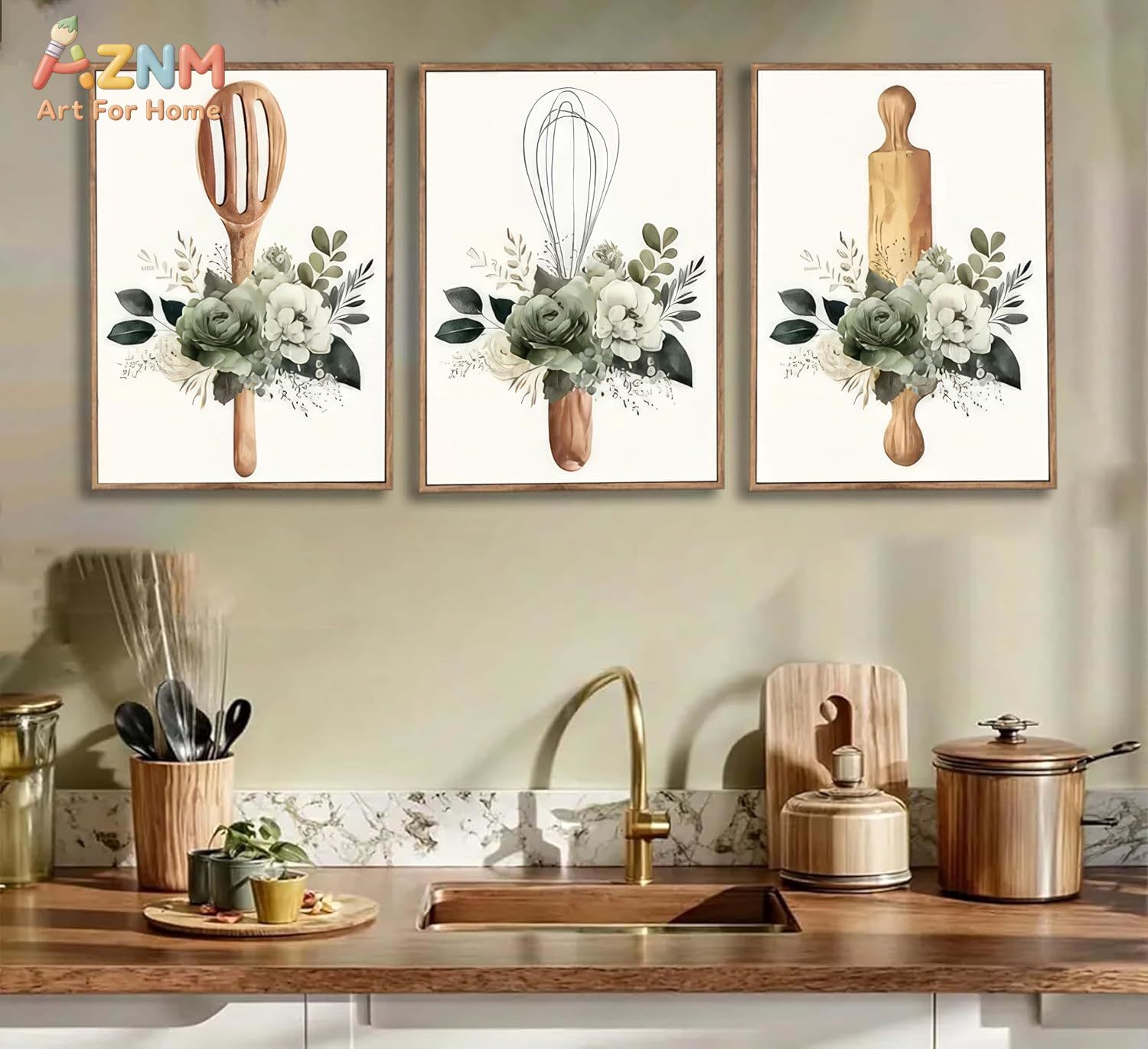 AZNM Kitchen Utensils Floral C - Home Cooking Delivery reseña y precio