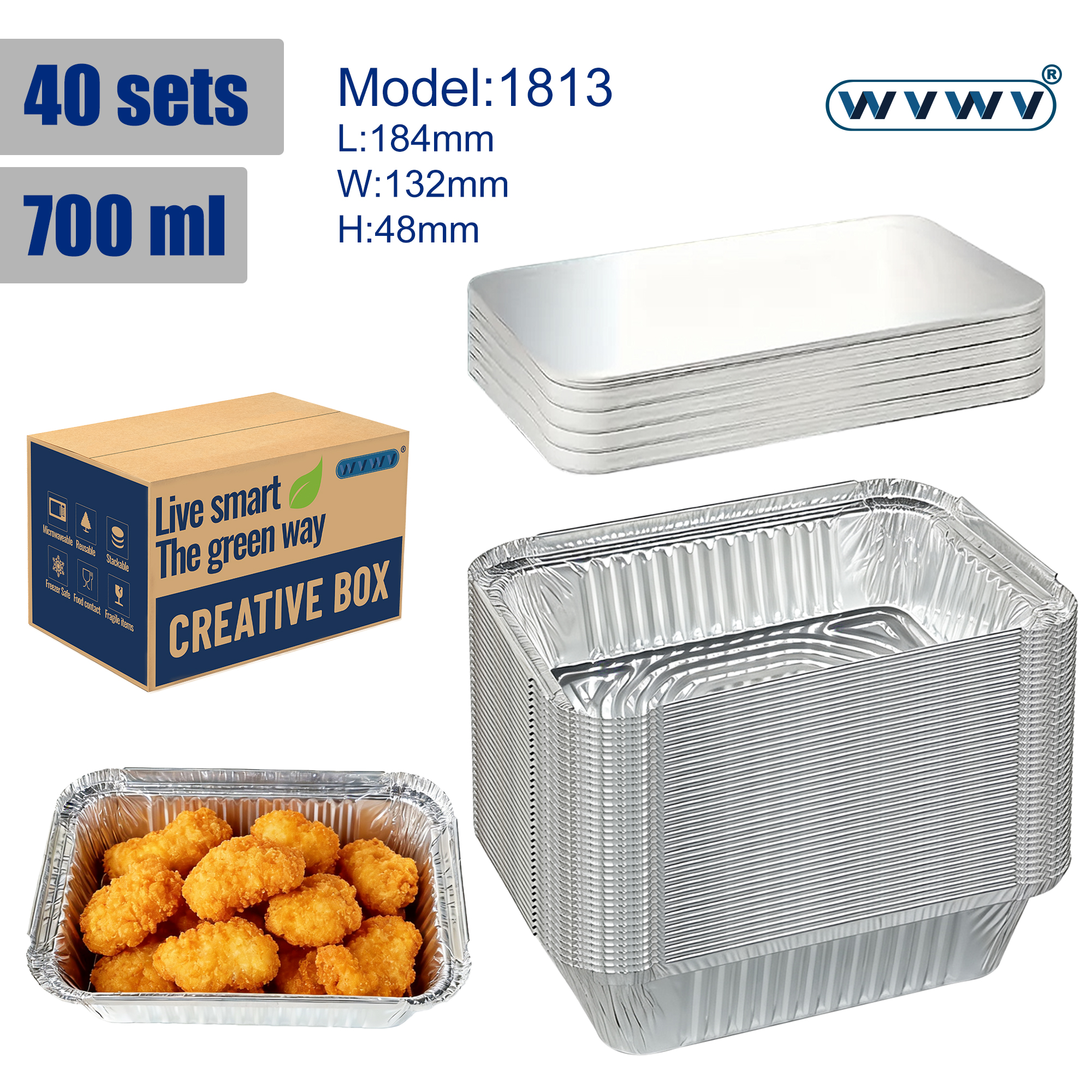 40 Containers + 40 Lids, Silve - Home Cooking Meal reseña y precio