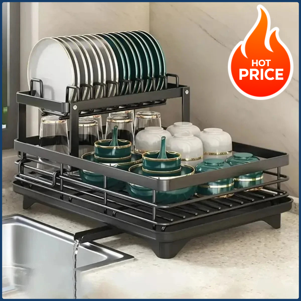 Double Layer Bowl Rack Adjusta - Home Cooking Delivery reseña y precio