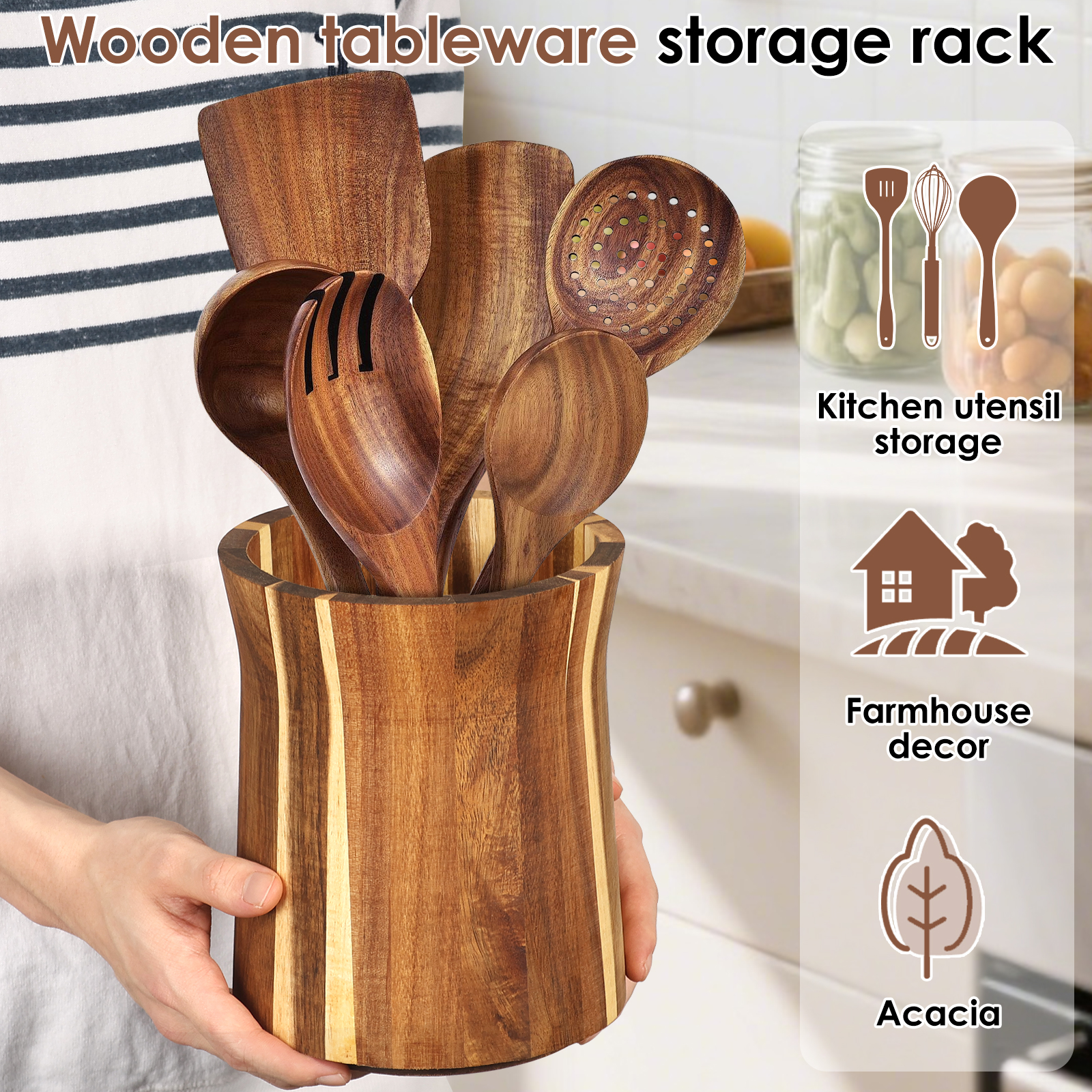 360° Rotating Utensil Holder W - Home Cooking Delivery reseña y precio