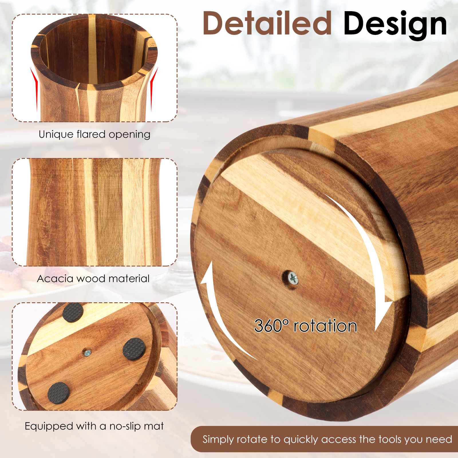 360° Rotating Utensil Holder W - Home Cooking Delivery reseña y precio