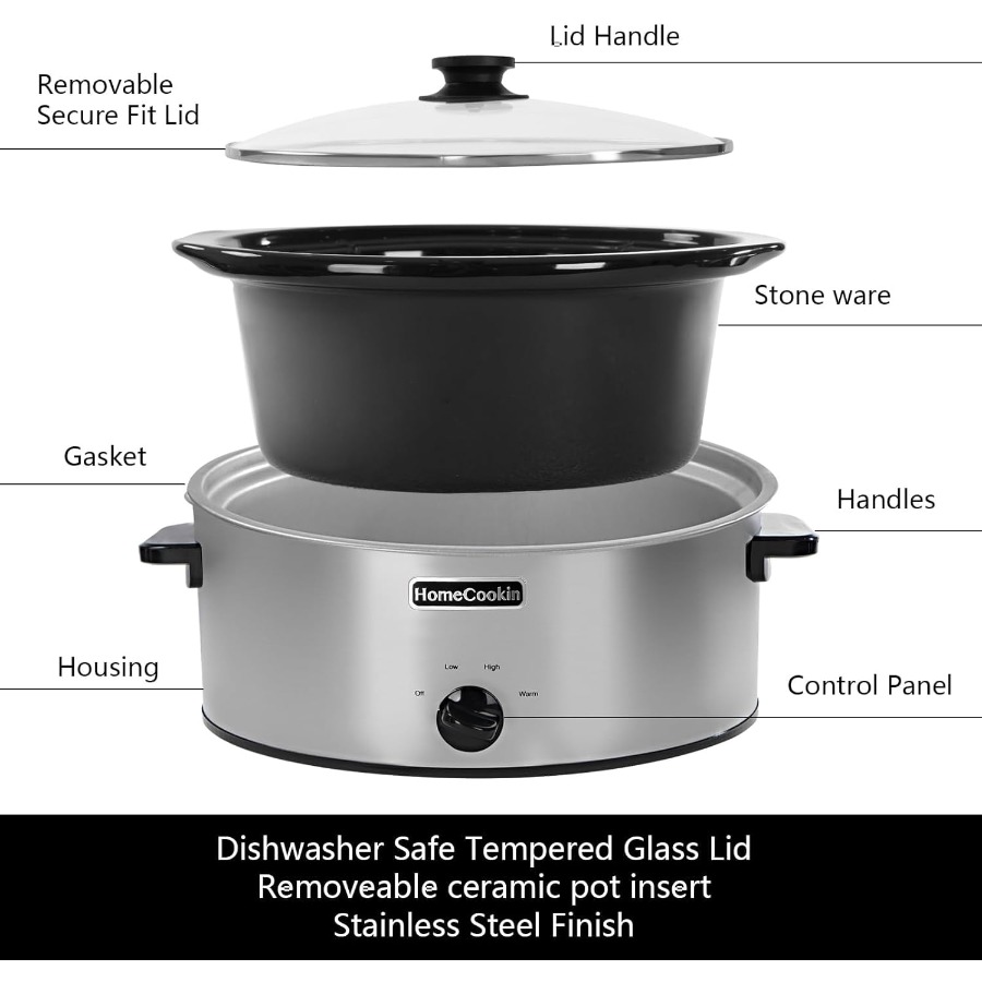 7 Quart Oval Manual Slow Cooke - Home Cooking Meal reseña y precio