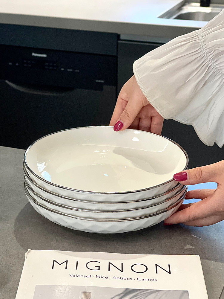  White Ceramic Plate Deep Dish - Home Cooking Fried Rice reseña y precio
