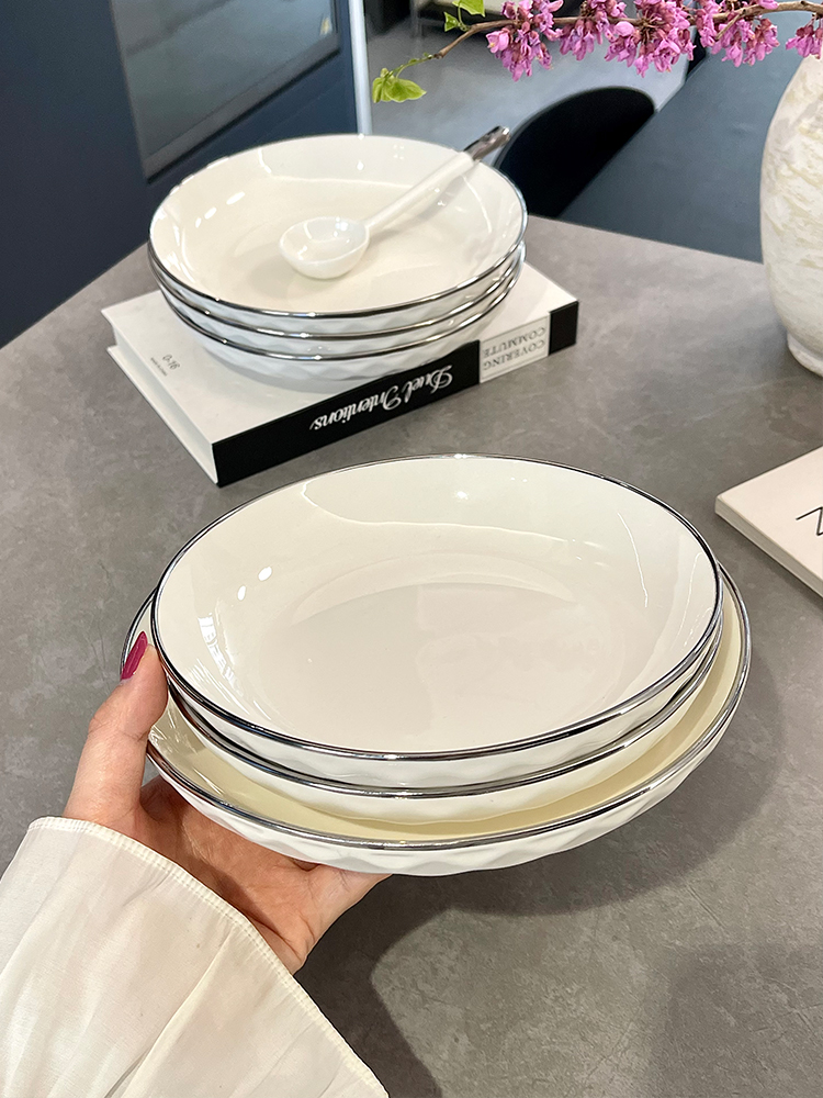  White Ceramic Plate Deep Dish - Home Cooking Fried Rice reseña y precio