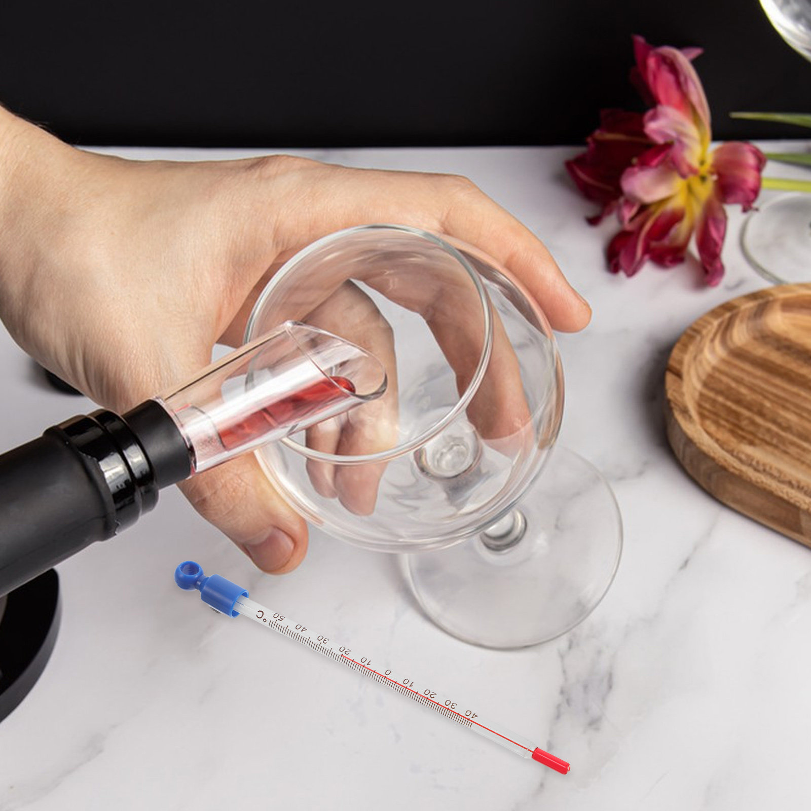 Glass Wine Thermometer Easy Re - Home Cooking Reading reseña y precio