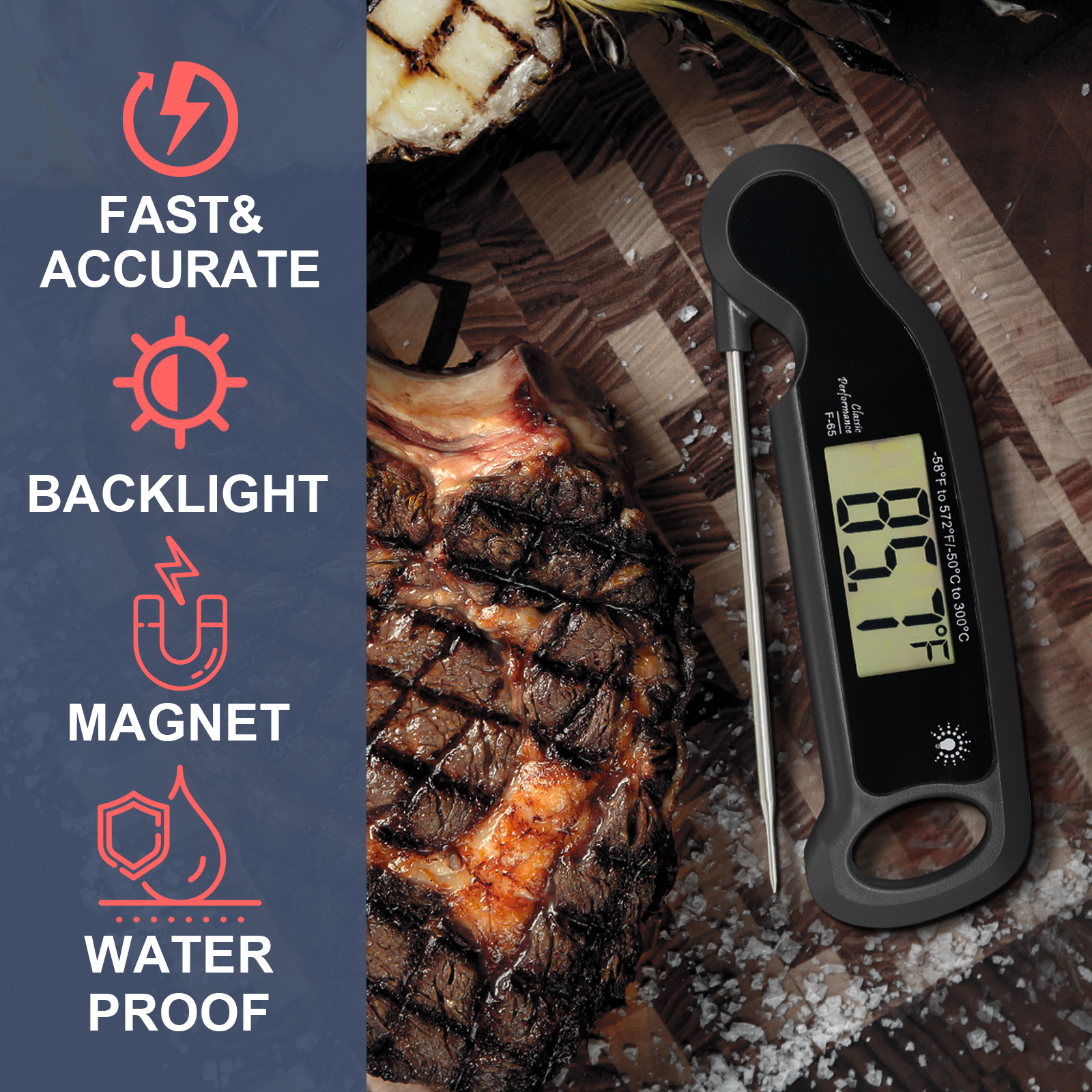 WENMEICE Digital Meat Thermome - Home Cooking Reading reseña y precio