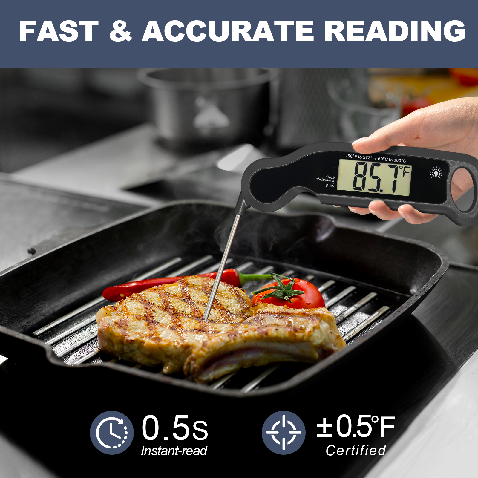 WENMEICE Digital Meat Thermome - Home Cooking Reading reseña y precio