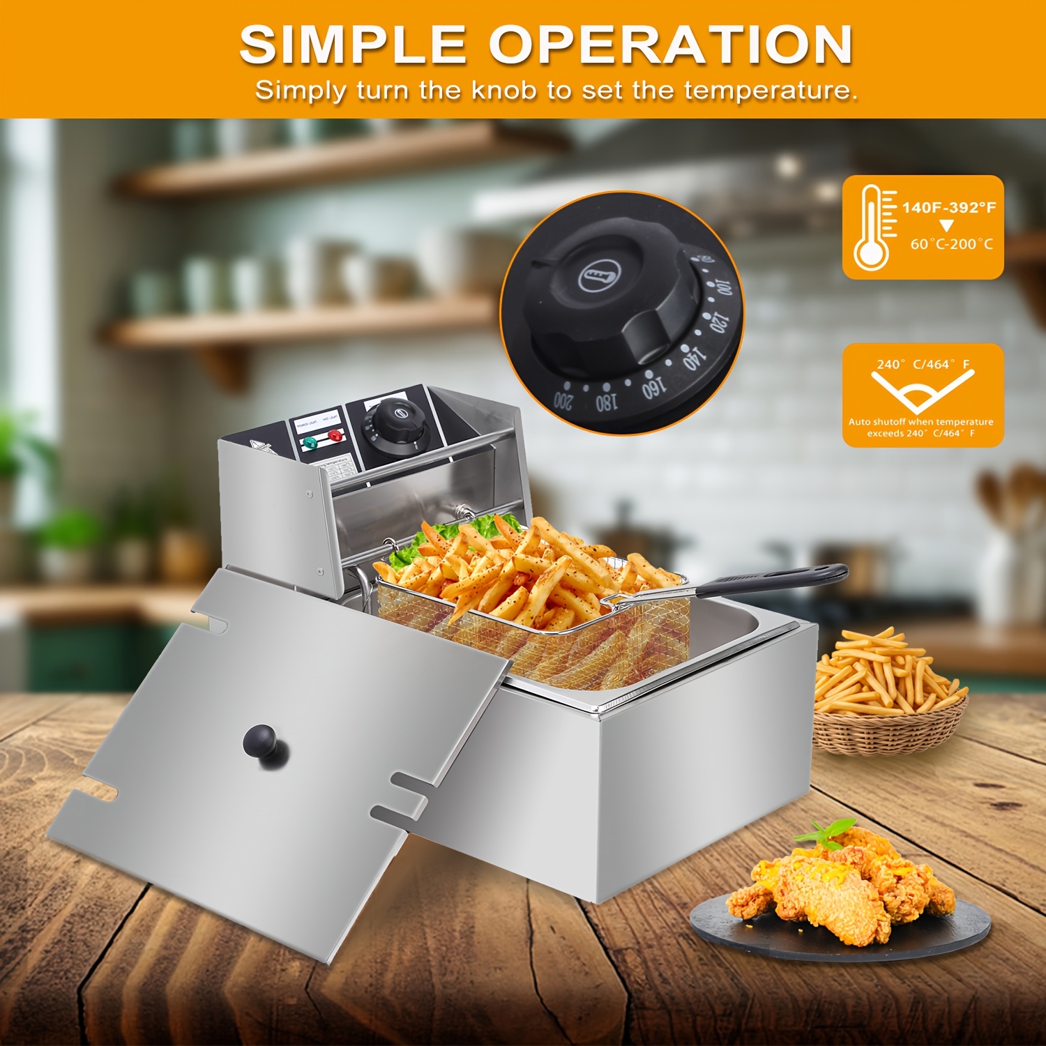 1.59gal Electric Deep Fryer, w - Home Cooking Restaurant reseña y precio