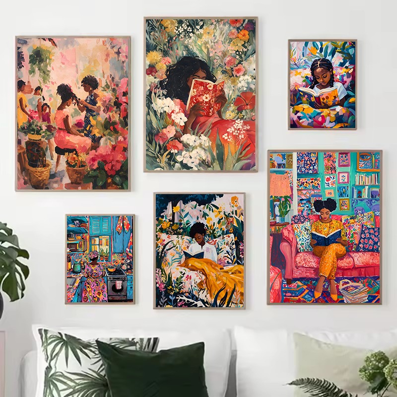 Abstract Vivid African Girl Co - Home Cooking Reading reseña y precio