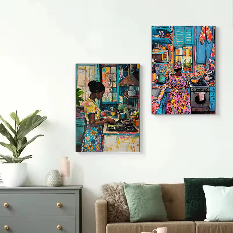 Abstract Vivid African Girl Co - Home Cooking Reading reseña y precio