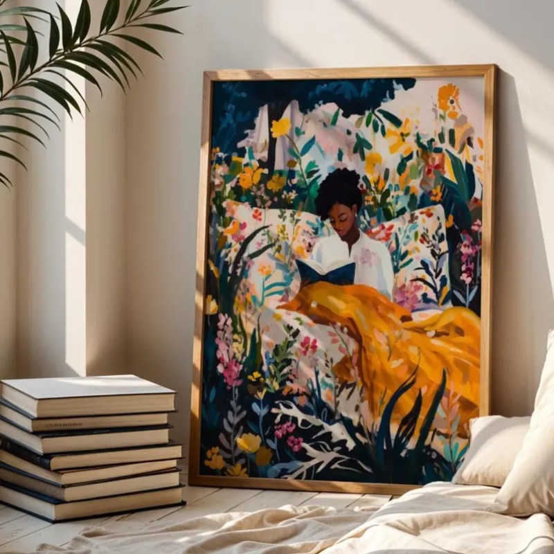 Abstract Vivid African Girl Co - Home Cooking Reading reseña y precio