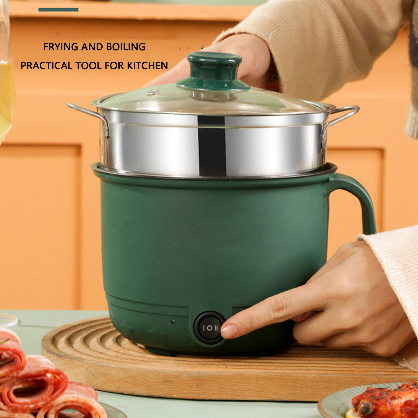 Electric Cooking Pot 1.5L 600W - Home Cooking Electric reseña y precio